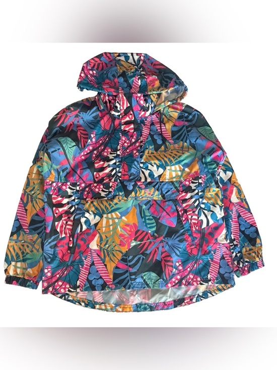Lauren James Jackets & Blazers - Lauren James Multicolor Tropical Print Hooded Raincoat